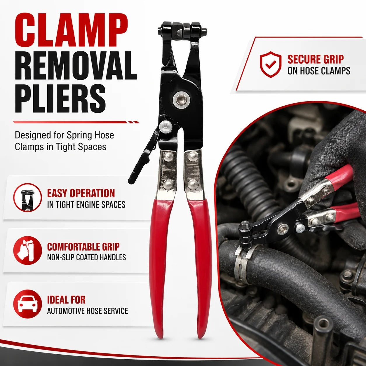 9Pcs Master Automotive Hose Clamp & Electrical Disconnect Pliers Set