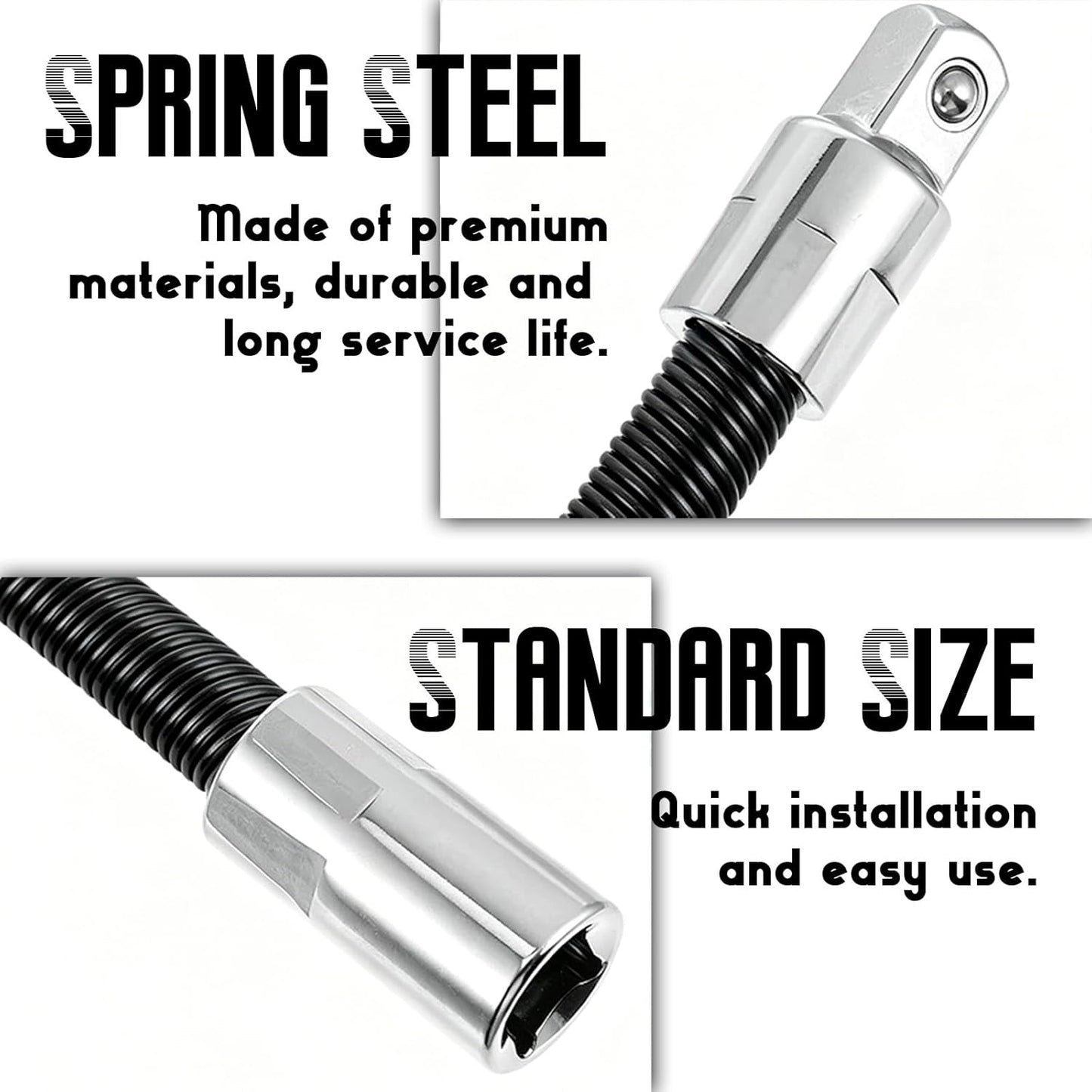 3Pcs Heavy-Duty Flexible Socket Extension Bar Set
