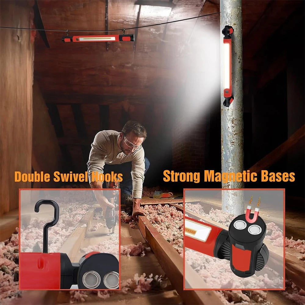 Hands-Free Magnetic LED Underhood Light – Waterproof Auto Repair & Camping Emergency Lamp with Phone Charging Port