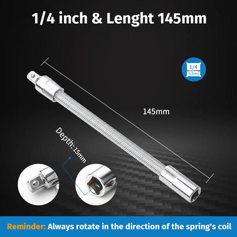 3Pcs Heavy-Duty Flexible Socket Extension Bar Set