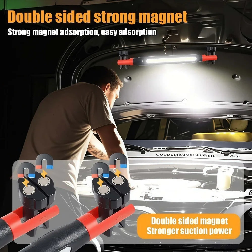 Hands-Free Magnetic LED Underhood Light – Waterproof Auto Repair & Camping Emergency Lamp with Phone Charging Port