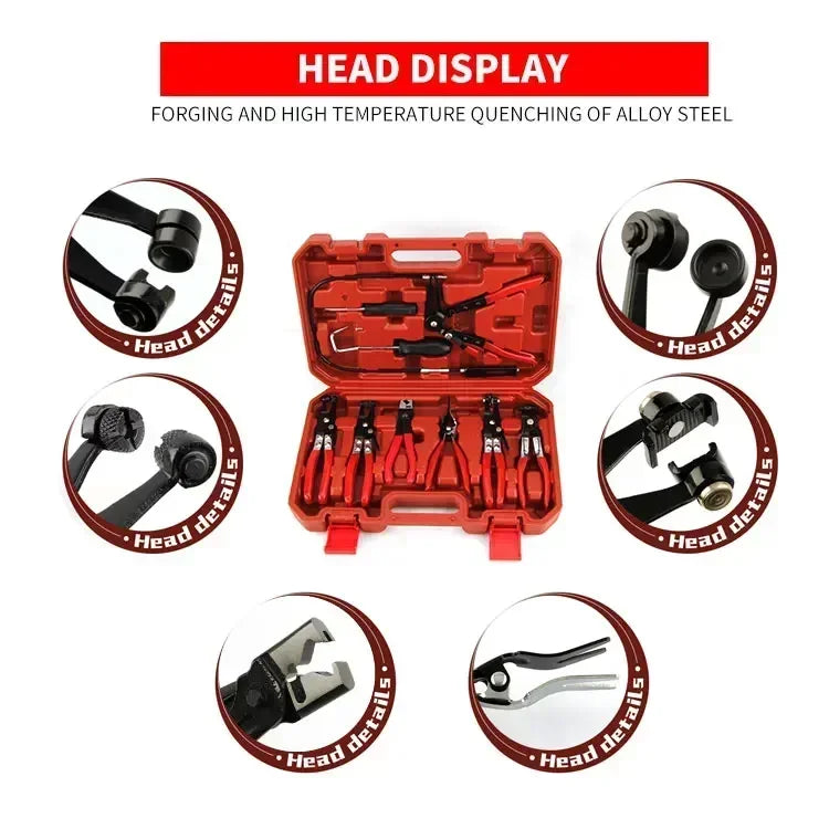 9Pcs Master Automotive Hose Clamp & Electrical Disconnect Pliers Set