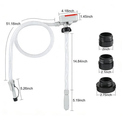 Auto-Stop Electric Fuel Transfer Pump, 3.2 GPM Portable Gas Can Pump with 51" Hose & 3 Tank Adapters (Can Not Included)
