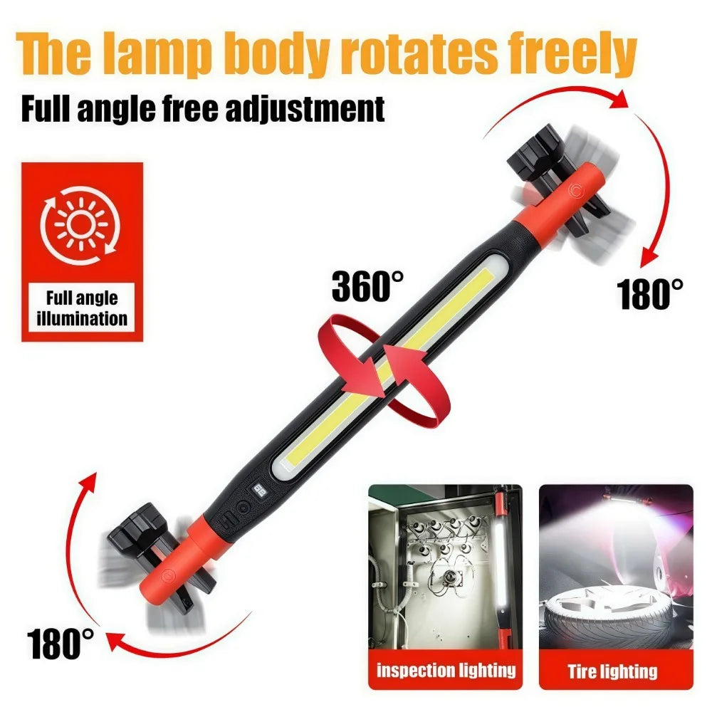 Hands-Free Magnetic LED Underhood Light – Waterproof Auto Repair & Camping Emergency Lamp with Phone Charging Port