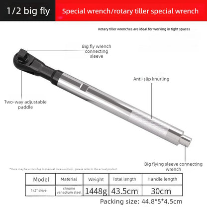 Universal Offset Extension Wrench 1/2" Drive - Impact Ready Reach Wrench for Tight Spaces