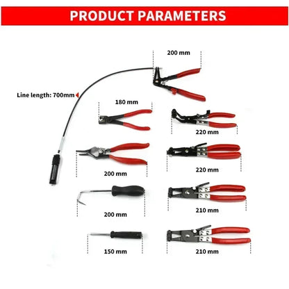 9Pcs Master Automotive Hose Clamp & Electrical Disconnect Pliers Set