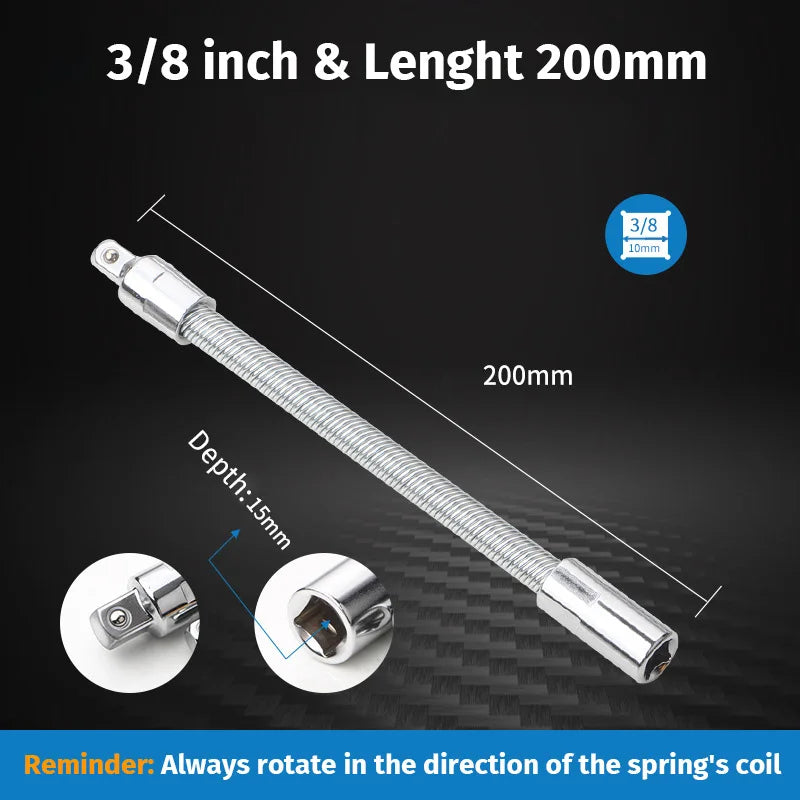 3Pcs Heavy-Duty Flexible Socket Extension Bar Set
