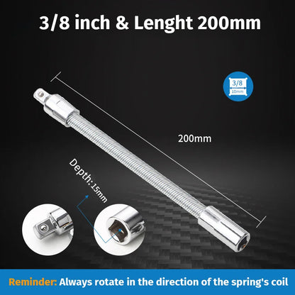 3Pcs Heavy-Duty Flexible Socket Extension Bar Set