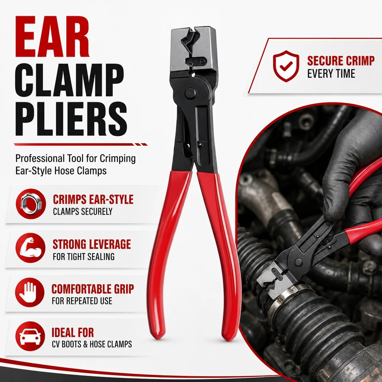 9Pcs Master Automotive Hose Clamp & Electrical Disconnect Pliers Set