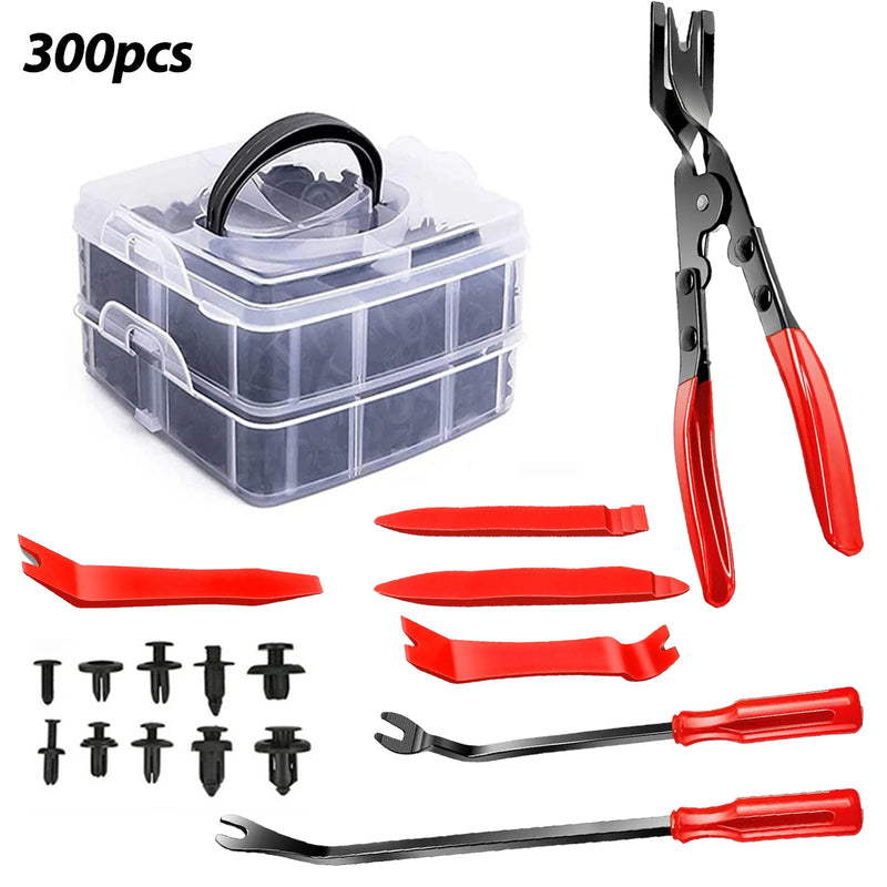 7 Pcs Tools + 300x Clips Box